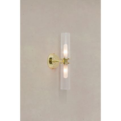 Markslöjd 109236 - Applique da bagno RIMINI 2xG9/20W/230V IP44 ottone