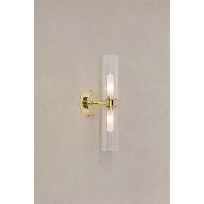 Markslöjd 109236 - Applique da bagno RIMINI 2xG9/20W/230V IP44 ottone