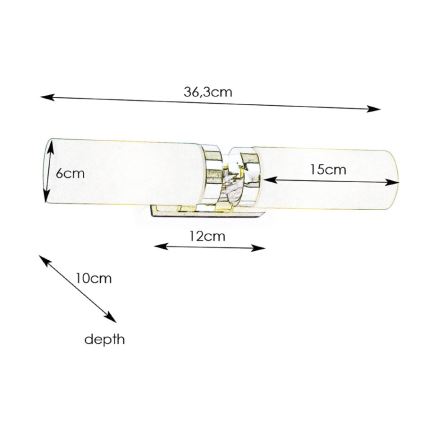 Markslöjd 234841, 450712 - Lampada da bagno STELLA 2xE14/40W/230V IP44