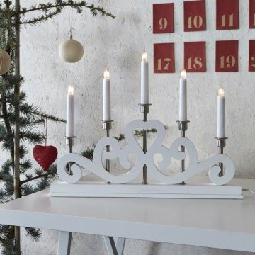 Markslöjd 700640 - Weihnachtsleuchter  SVANEHOLM 5xE10/3W/230V weiß
