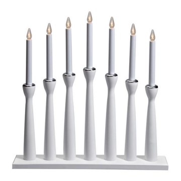 Markslöjd 702232 - Candelabro di Natale MASESKÄR 7xE10/3W/230V bianco