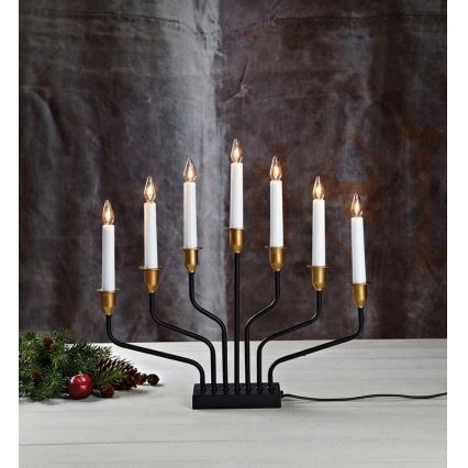 Markslöjd 703578 - Weihnachtsleuchter BROSA 7xE10/3W/230/34V schwarz