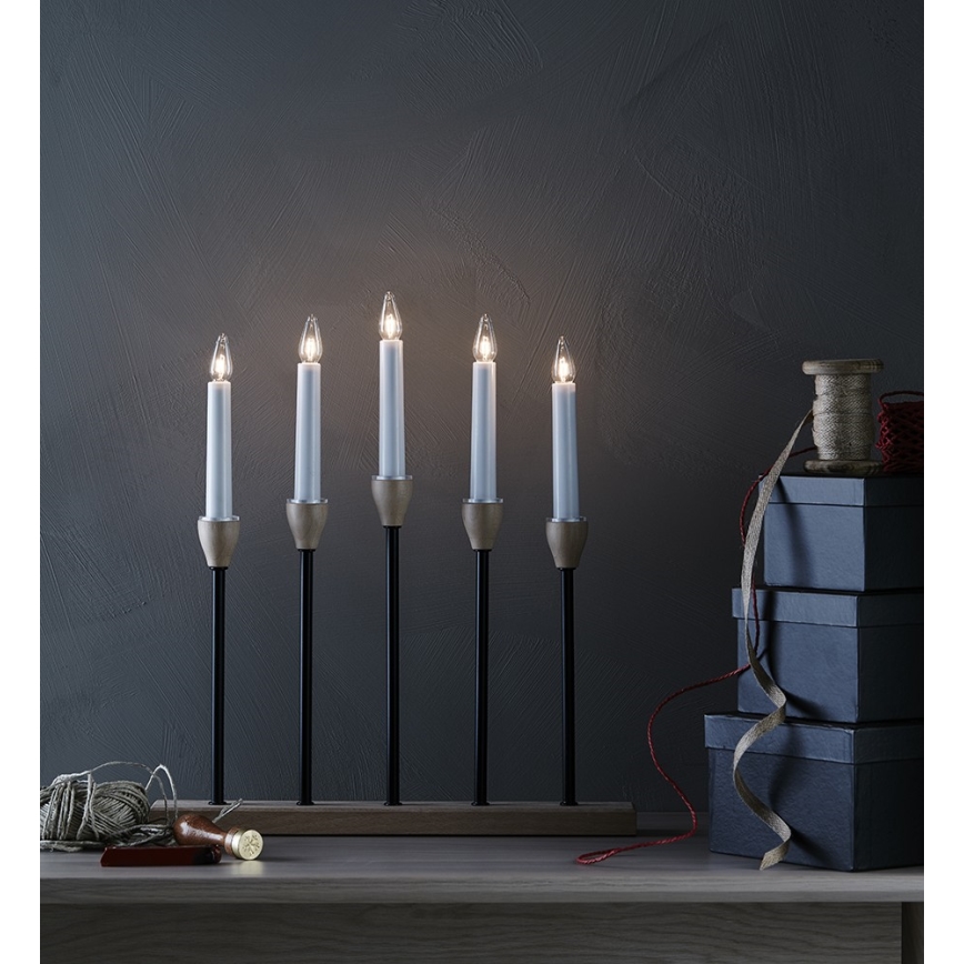 Markslöjd 704160 - Candelabro di natale JOHANSFORS 5xE10/3W/230V