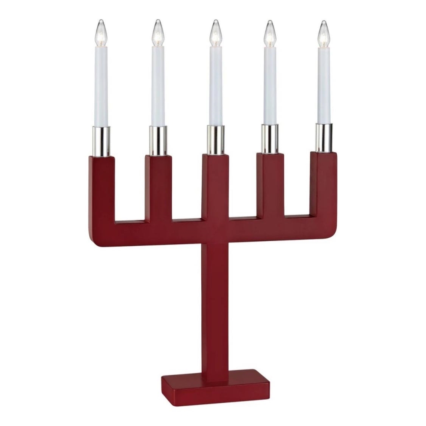 Markslöjd 704220 - Candelabro natalizio SUNDSTOORP 5xE10/3W/230V rosso
