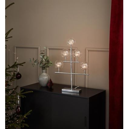 Markslöjd 704820 - Candelabro natalizio MAESTRO 5xE5/0,8W/230/12V cromo lucido