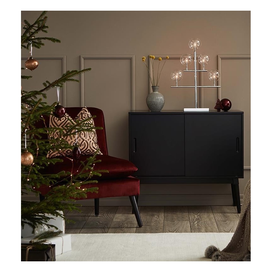 Markslöjd 704820 - Candelabro natalizio MAESTRO 5xE5/0,8W/230/12V cromo lucido