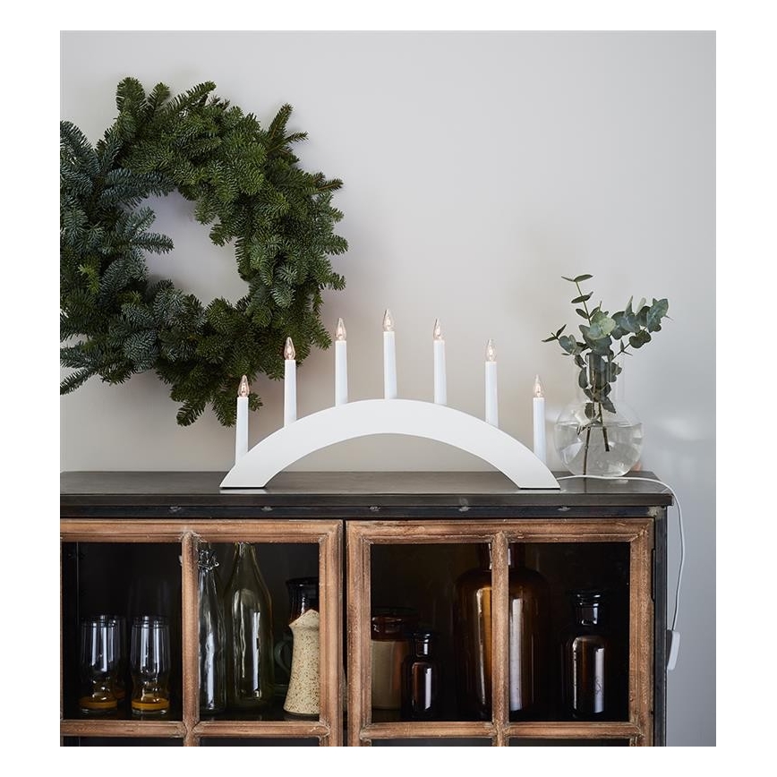 Markslöjd 704830 - Bougeoir de Noël ATLE 7xE10/3W/230V blanc