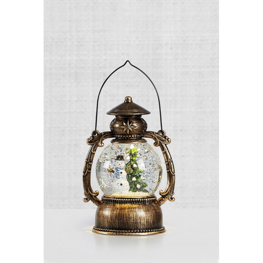 Markslöjd 705053 - décoration de Noël à LED LOTHAR LED/0,15W/3xAA lanterne bronze