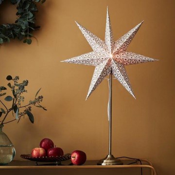 Markslöjd 705310 - Decorazione natalizia BAROQUE 1xE14/25W/230V 65 cm bianco/cromo opaco