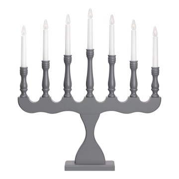 Markslöjd 705813 - Candelabro natalizio SVANEHOLM 7xE10/3W/230V pino/grigio