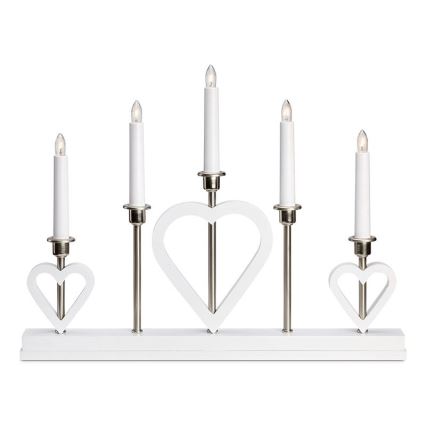 Markslöjd 705830 - Candelabro natalizio MELISSA 5xE10/3W/230V bianco