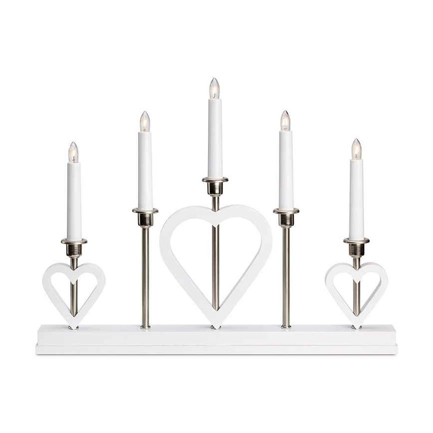 Markslöjd 705830 - Candelabro natalizio MELISSA 5xE10/3W/230V bianco
