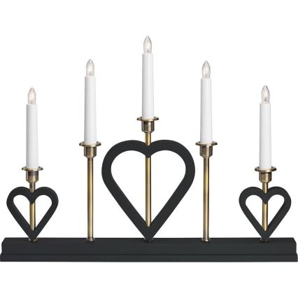 Markslöjd 705938 - Candelabro natalizio MELISSA 5xE10/3W/230V nero/ottone