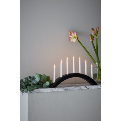 Markslöjd 705956 - Candelabro natalizio AVENTO 7xE10/3W/230V nero