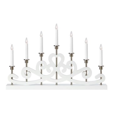 Markslöjd 705965 - Bougeoir de Noël NIGHTFALL 7xE10/3W/230V blanc