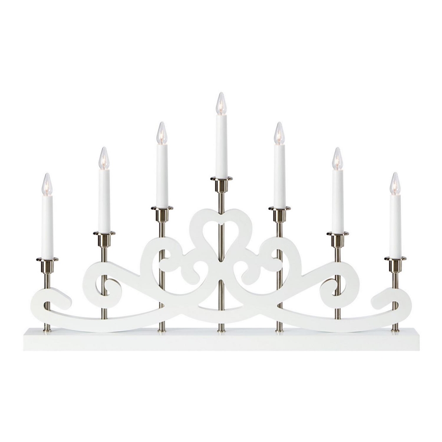 Markslöjd 705965 - Bougeoir de Noël NIGHTFALL 7xE10/3W/230V blanc