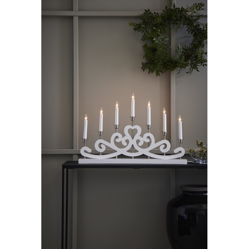 Markslöjd 705965 - Bougeoir de Noël NIGHTFALL 7xE10/3W/230V blanc