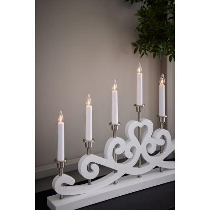 Markslöjd 705965 - Bougeoir de Noël NIGHTFALL 7xE10/3W/230V blanc