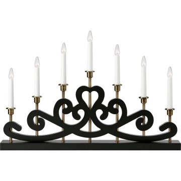 Markslöjd 705966 - Weihnachtsleuchter NIGHTFALL 7xE10/3W/230V schwarz/messing