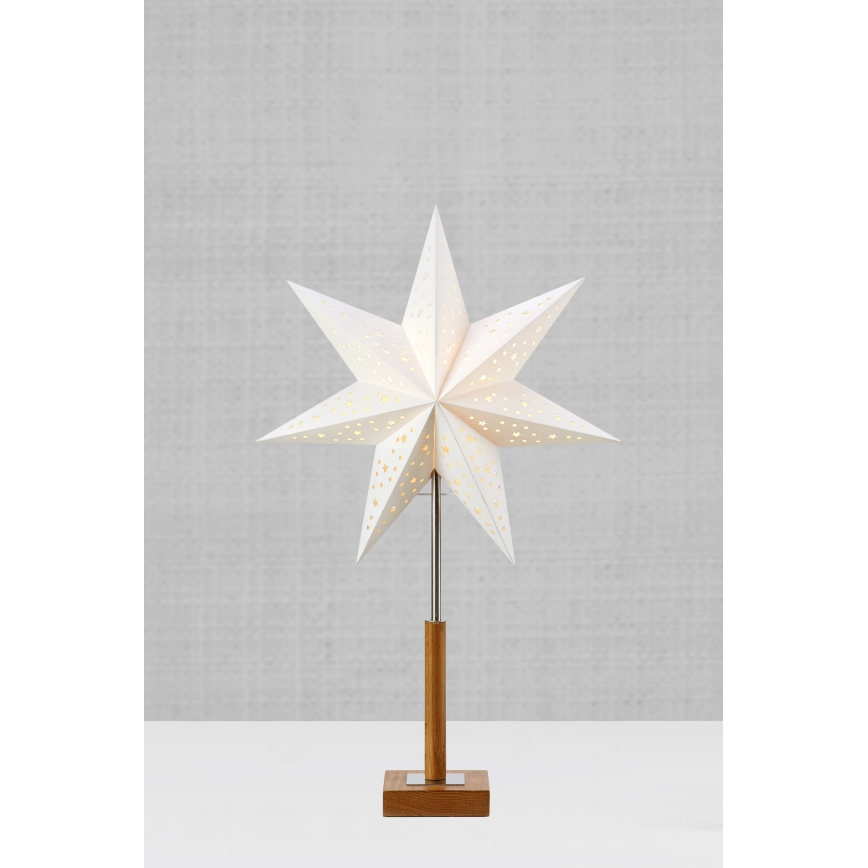 Markslöjd 706041 - Decorazione natalizia SOLVALLA 1xE14/25W/230V 35 cm bianco/quercia