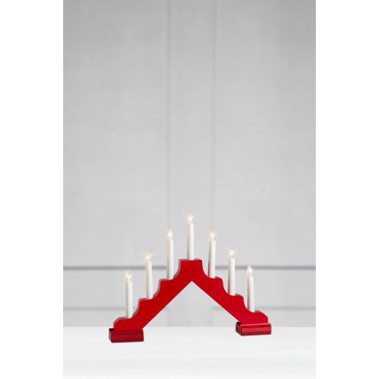 Markslöjd 706050 - Candelabro natalizio a LED EVELIN 7xLED/0,06W/6xAA bianco