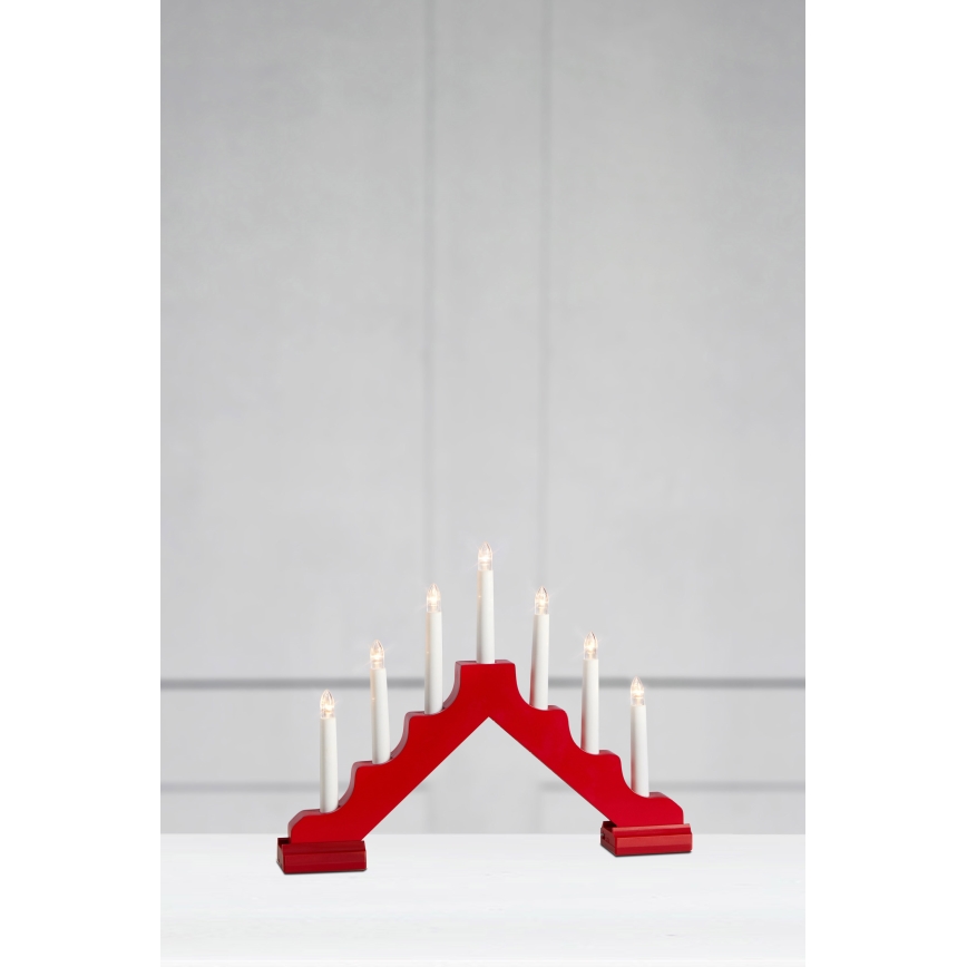 Markslöjd 706050 - Candelabro natalizio a LED EVELIN 7xLED/0,06W/6xAA bianco