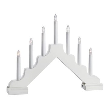 Markslöjd 706051 - Candelabro natalizio a LED EVELIN 7xLED/0,06W/6xAA bianco