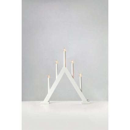 Markslöjd 706222 - Weihnachtsleuchter ARIELE 5xE10/3W/230V Kiefer/Weiß