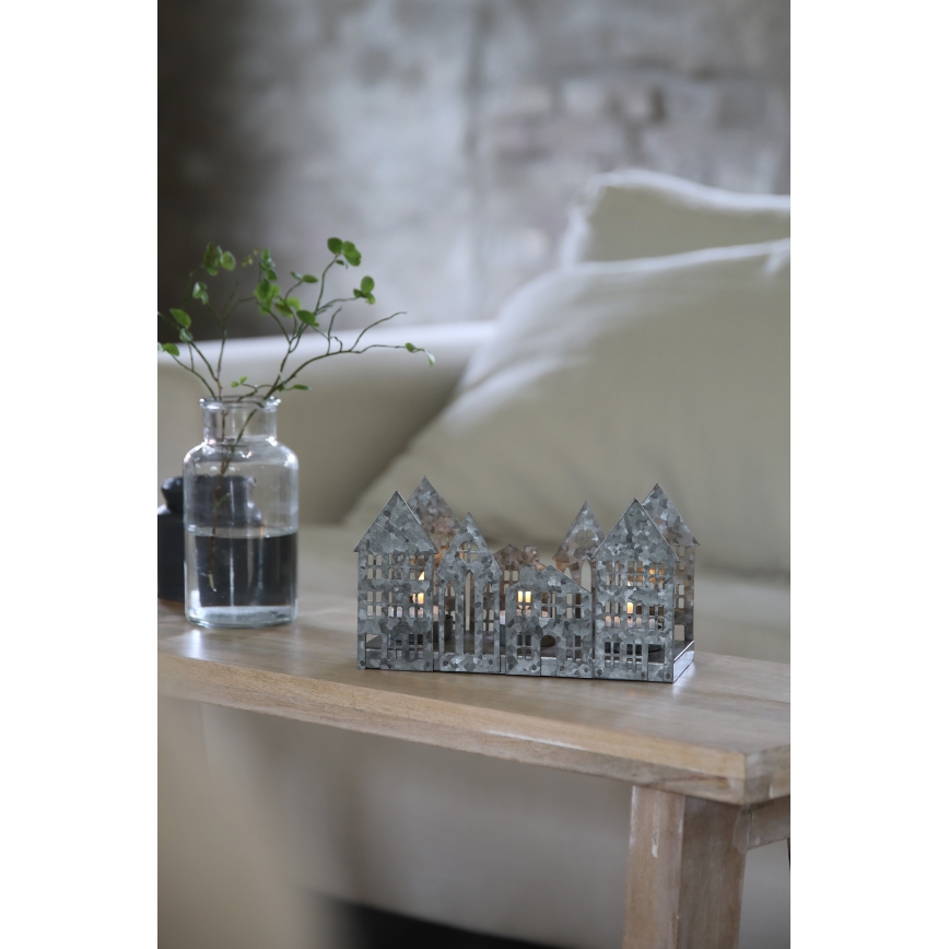 Markslöjd 706365 - Bougeoir de Noël LED YORK 3xLED/0,1W/1xCR2032 gris