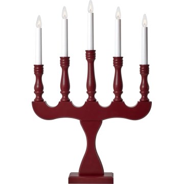 Markslöjd 706373 - Weihnachtsleuchter SVANEHOLM 5xE10/3W/230V Kiefer/Rot