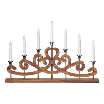 Markslöjd 706428 - Chandelier de Noël NIGHTFALL 7xE10/3W/230V marron/laiton