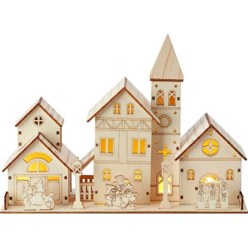 Markslöjd 706447 - Décoration de Noël LED VILLAGE LED/0,24W/2xAA en contreplaqué