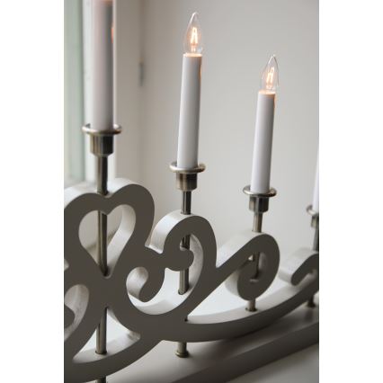 Markslöjd 706452 - Candeliere natalizio NIGHTFALL 7xE10/3W/230V beige/ottone