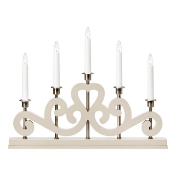 Markslöjd 706453 - Bougeoir de Noël ENEBY 5xE10/3W/230V beige/laiton