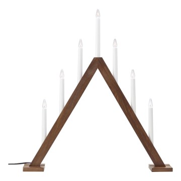 Markslöjd 706468 - Bougeoir de Noël ARIELE 7xE10/3W/230V pin/marron