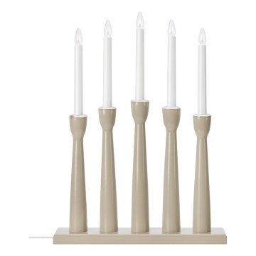 Markslöjd 706469 - Weihnachtskerzenhalter MASESKÄR 5xE10/3W/230V Kiefer/beige