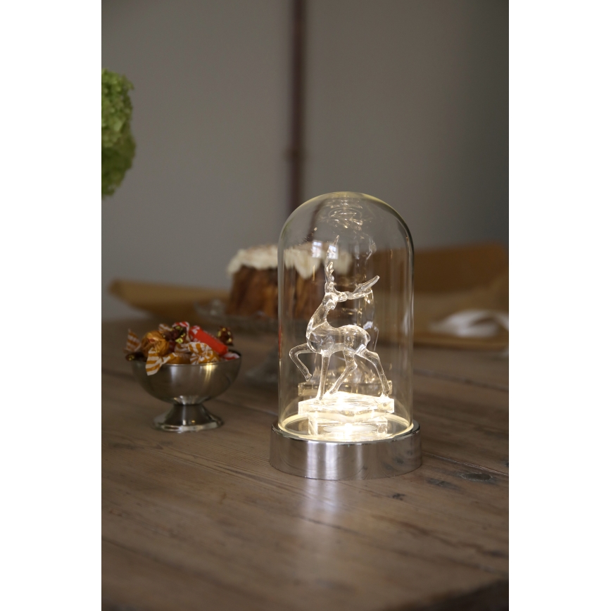 Markslöjd 706528 - Décoration de Noël LED ISLA LED/0,06W/3xAA chrome brillant/renne