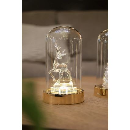 Markslöjd 706529 - Décoration de Noël LED ISLA LED/0,06W/3xAA laiton/renne