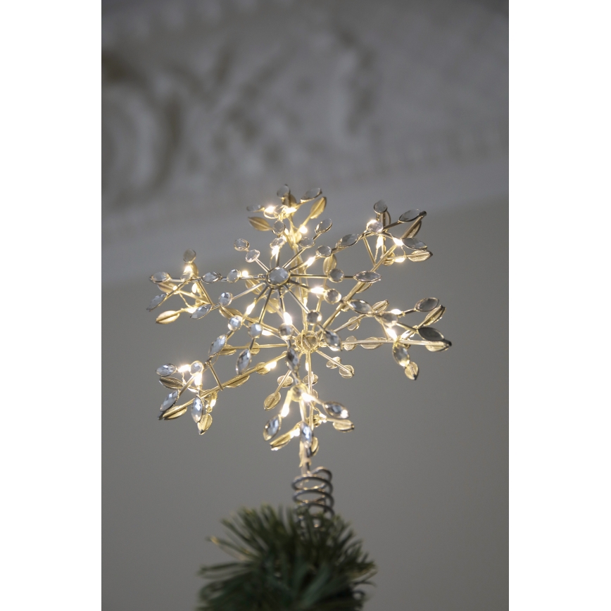 Markslöjd 706555 - LED Weihnachtsstern für den Weihnachtsbaum GLINA LED/2,16W/2xAA silber