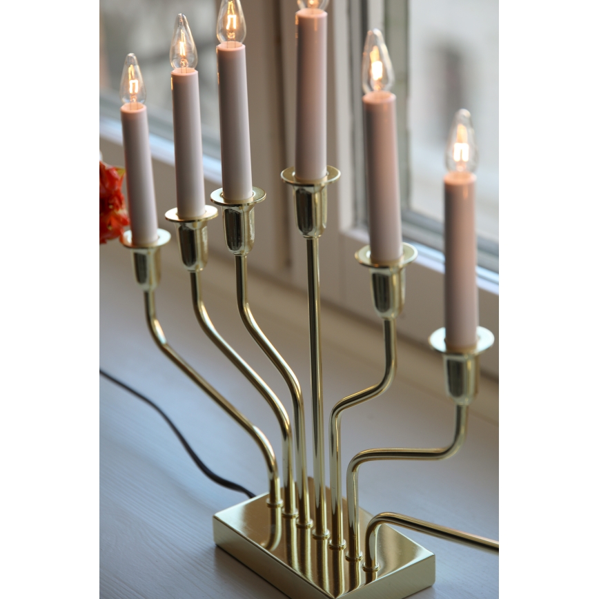 Markslöjd 706561 - Bougeoir de Noël BROSA 7xE10/3W/230V doré