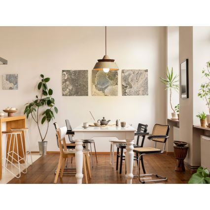 Massive Pendelleuchte aus Holz an Kabel 1xE27/60W/230V Ø 33 cm massiv/Eiche/Nussbaum/Gummibaum