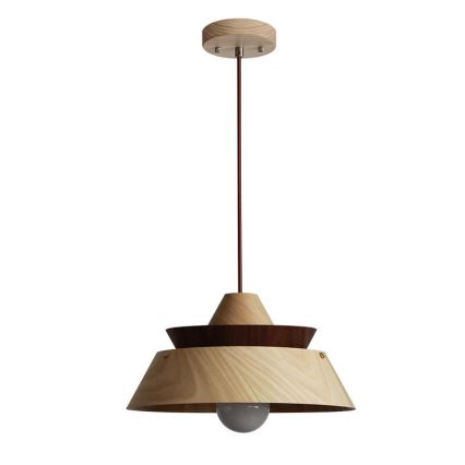 Massive Pendelleuchte aus Holz an Kabel 1xE27/60W/230V Ø 33 cm massiv/Eiche/Nussbaum/Gummibaum