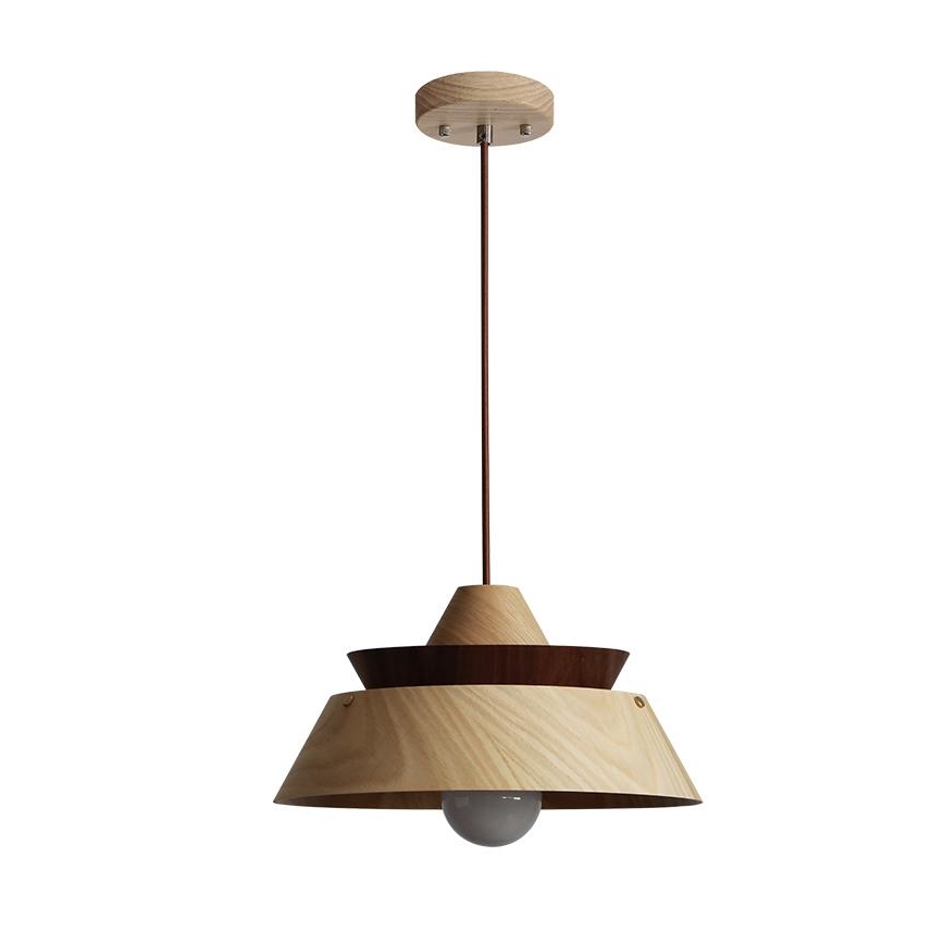 Massive Pendelleuchte aus Holz an Kabel 1xE27/60W/230V Ø 33 cm massiv/Eiche/Nussbaum/Gummibaum