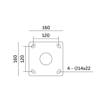 Mât métallique BASE 4 m pour éclairage extérieur, Ø 60 mm, noir