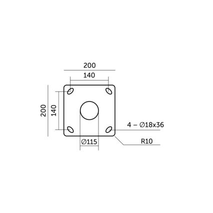Mât métallique pour éclairage extérieur BASE, 3 m, noir