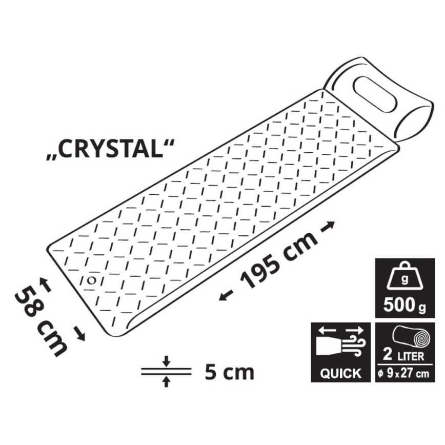 Matelas gonflable de camping 500 g gris