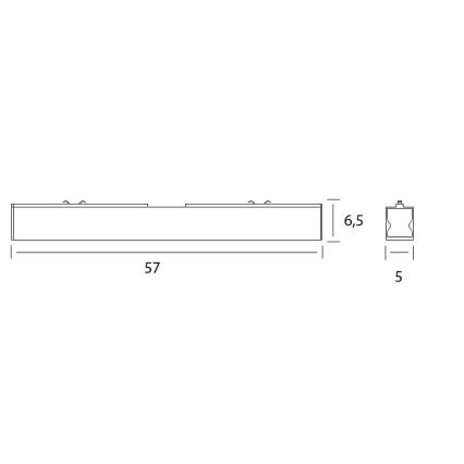 MAXLIGHT C0190 - Plafoniera LED LINEAR LED/18W/230V 57 cm nero