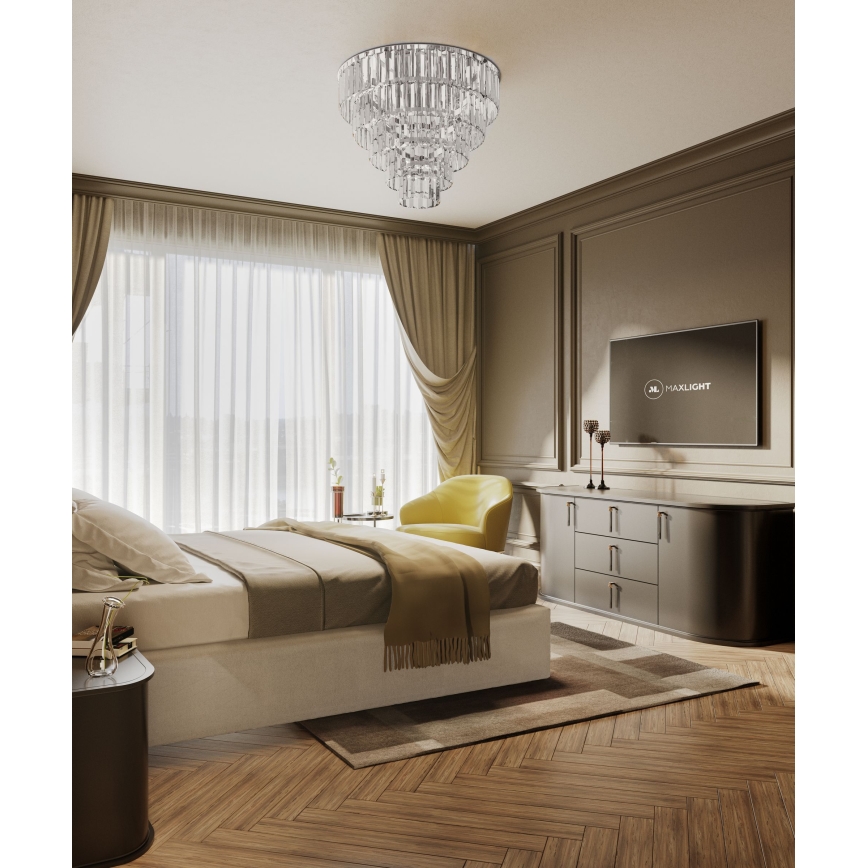 MAXLIGHT C0225 - Plafoniera MONACO 16xG9/40W/230V diametro 80 cm cromo lucido