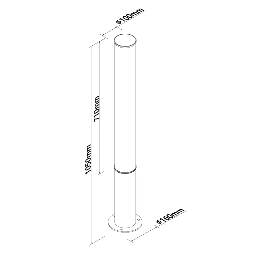 MAXLIGHT F0064 - Lampe LED d'extérieur GARDENIA LED/25W/230V 105 cm IRC 93 IP65 noire