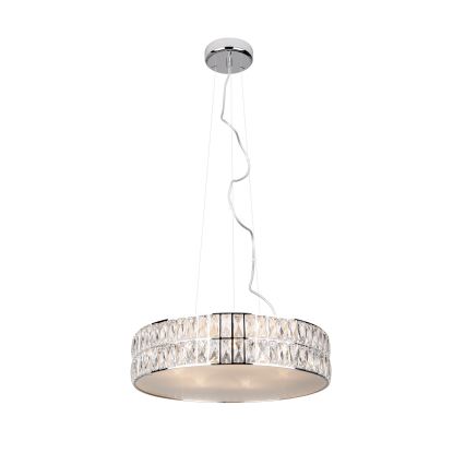 MAXLIGHT P0236 - Lampadario a sospensione con filo DIAMANTE 5xG9/42W/230V diametro 38 cm cromo lucido